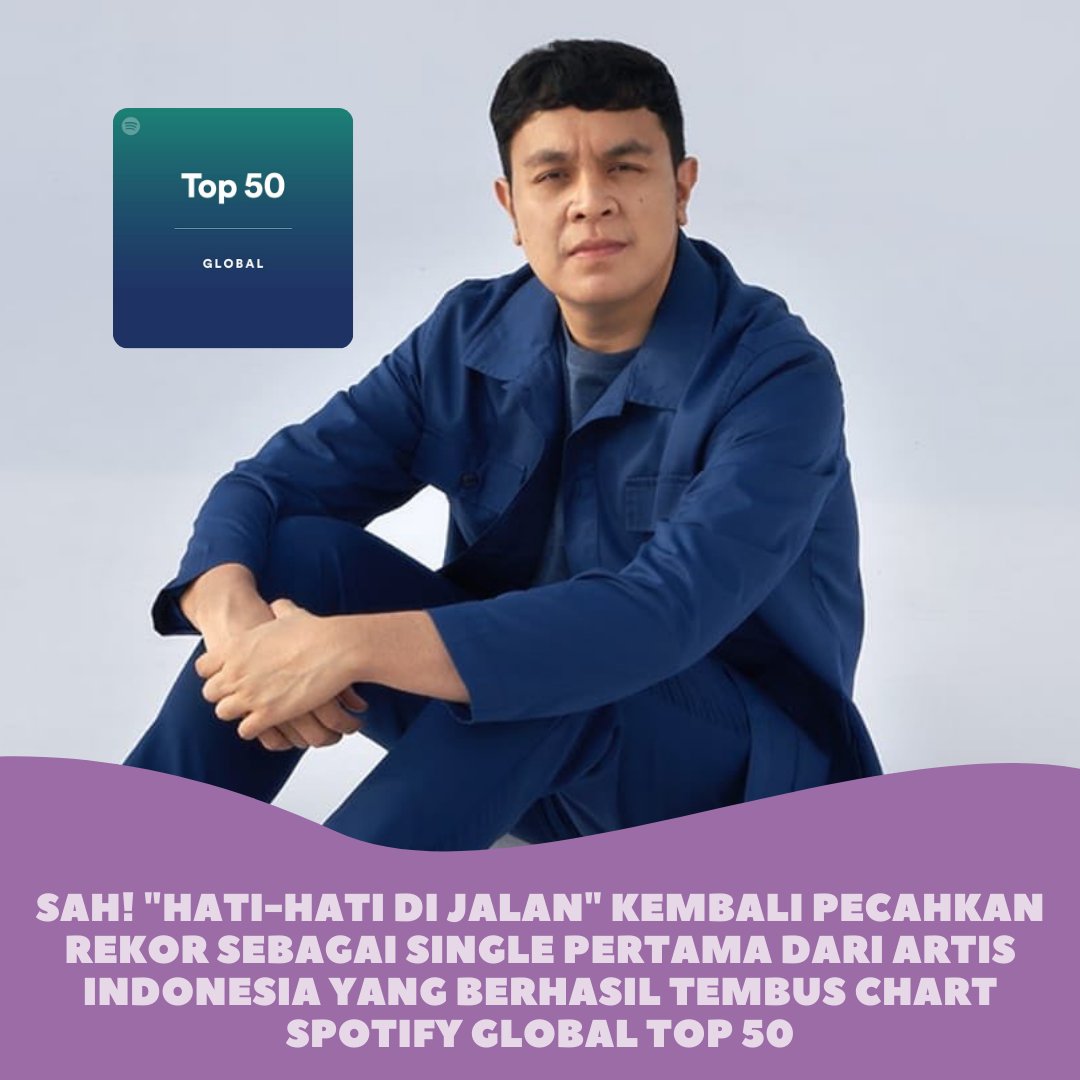 Resmi! "Hati-Hati di Jalan" - Tulus kembali pecahkan rekor sebagai single pertama dari Artis Indonesia yang berhasil tembus chart Spotify Global Top 50, yaitu pada posisi #42

Selamat <a href="/tulusm/">Tulus</a> <a href="/musiktulus/">Musik Tulus</a> <a href="/temantulus/">Teman Tulus</a>
