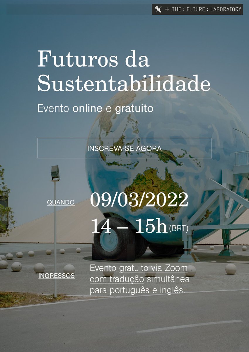 É hoje ✨

Ainda dá tempo de se inscrever e confirmar presença no nosso próximo evento sobre Futuros da Sustentabilidade.

linkedin.com/events/sustain…
