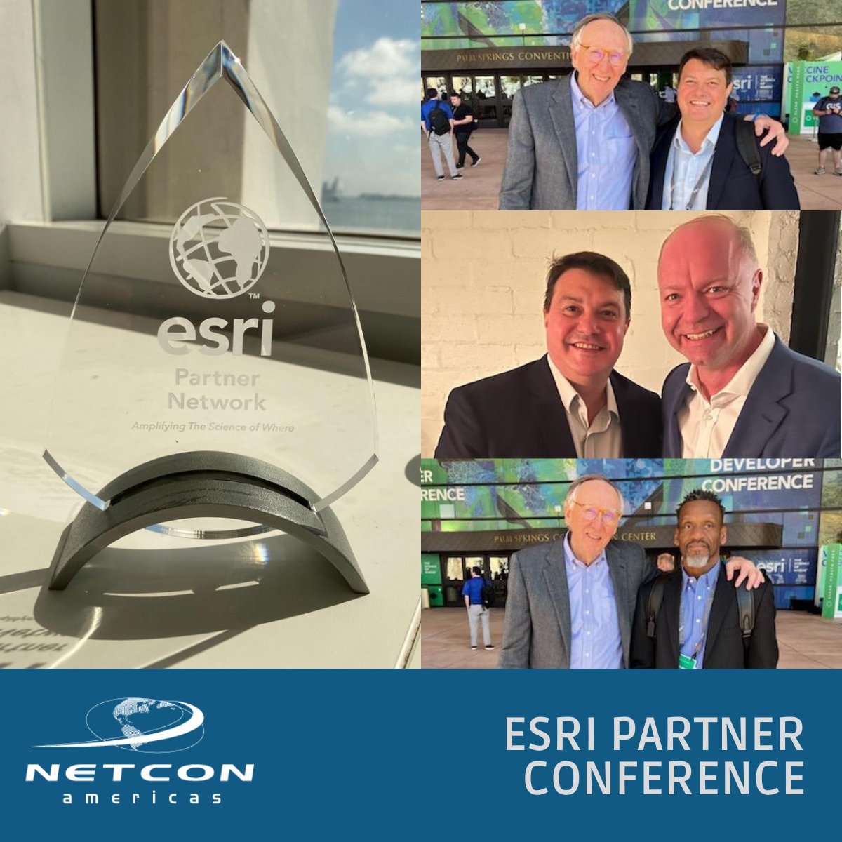 ConnectMasterUS's tweet photo. Netcon Americas has become an ESRI partner and joined the ESRI Partner Conference (California) to meet with the leadership of VertiGIS and ESRI.
#EPC #Innovation #Technology #GISPlatform #ConnectMaster #Netcon #IntegrationAI #ArcGIS #Telecommunications #Infrastructure #VertGIS https://t.co/PEmTIwjtAO