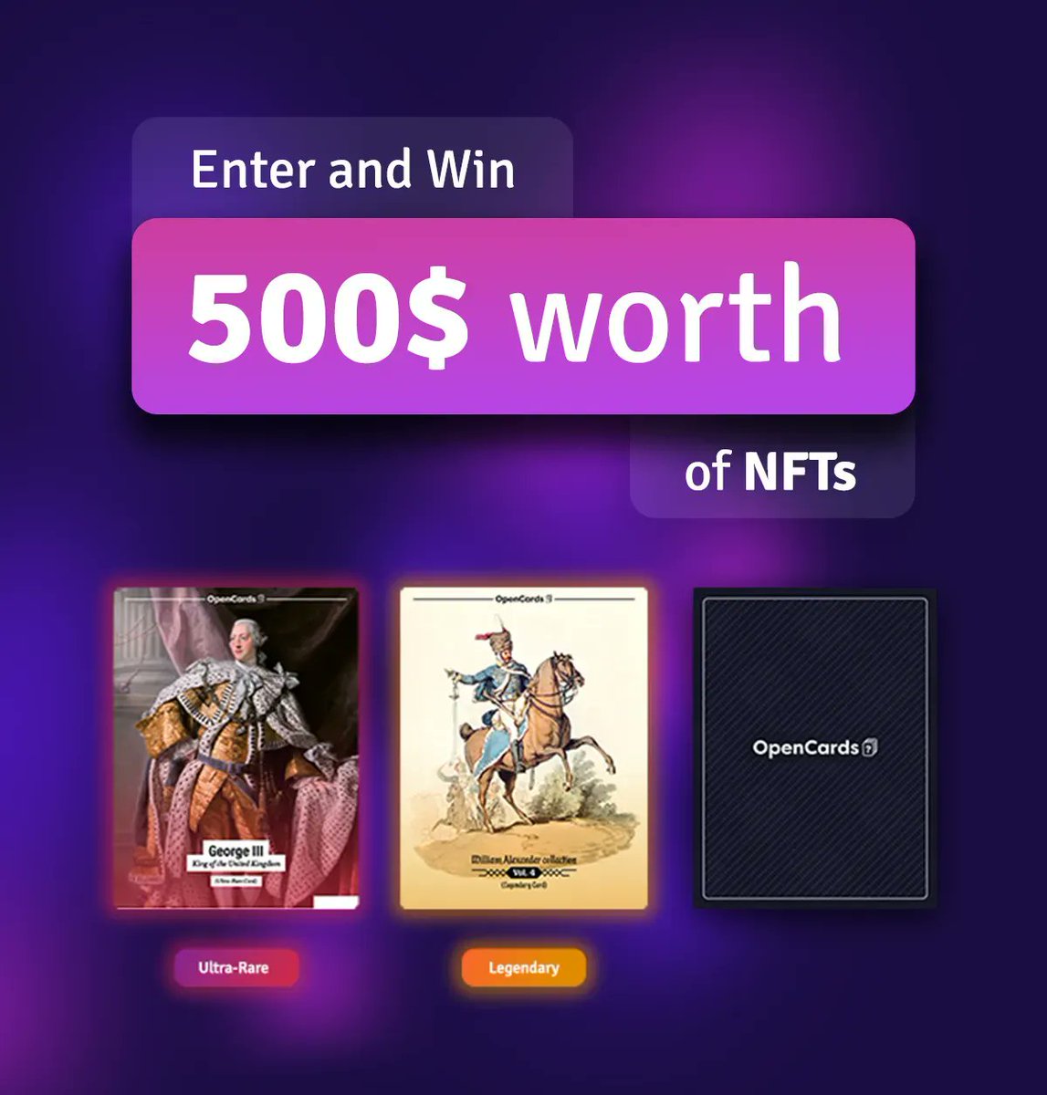 OpenCardsNFT's tweet photo. Giveaway#8 is finally here! 🚀🚀🚀🚀
- - - - - - - - - - - - - - - - -
To enter:

1⃣ Tag 3 friends;)!
2⃣ Retweet this!
3⃣ Follow us!

Post your MetaMask address below :)
- - - - - - - - - - - - - - - - -
#NFTs #NFTGiveaway #NFTCommunity https://t.co/kRhrCQBVoP