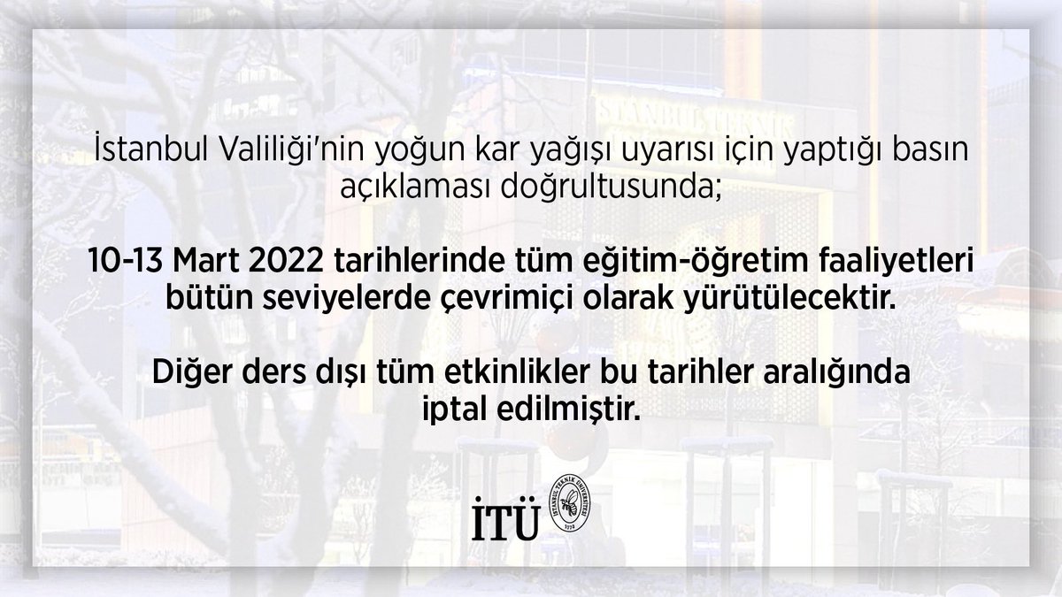 İTÜ’lülerin dikkatine📢