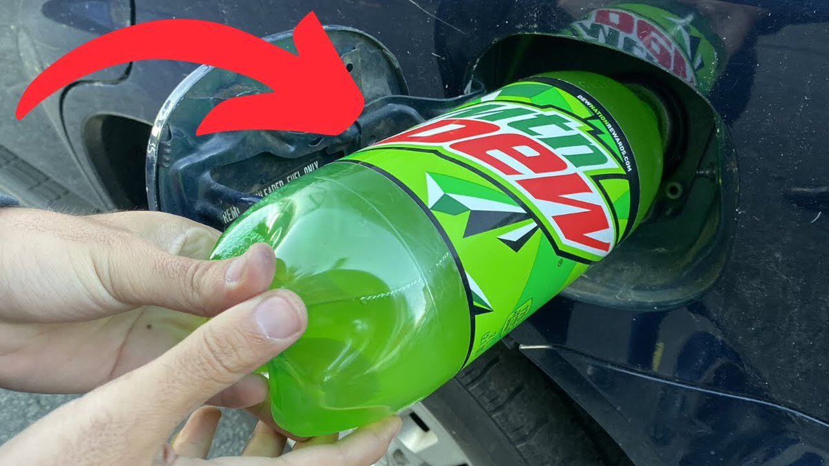 WednesdayComix's tweet photo. #WeirdTipOfTheDay: DO NOT pour @MountainDew into your gas tank… seriously NEVER

As a car owner &amp; driving instructor, I’m SMH. It’s probably fake or car is not-drivable. But some young drivers see stupid like this &amp; think, “Hey, it can’t be worse than eating @Tide Pods”

#WTOTD https://t.co/iu46JZGMbX