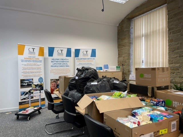 JoBeaumont2's tweet photo. Community Transport's meeting room became a collection point for Ukraine Appeal donations. On first leg of transit from Brighouse to Birmingham today courtesy of Tom and Lesley @FreightlinkEur1 before onward transit to Poland tomorrow. Thanks to all who donated. https://t.co/zAYfVJZDac