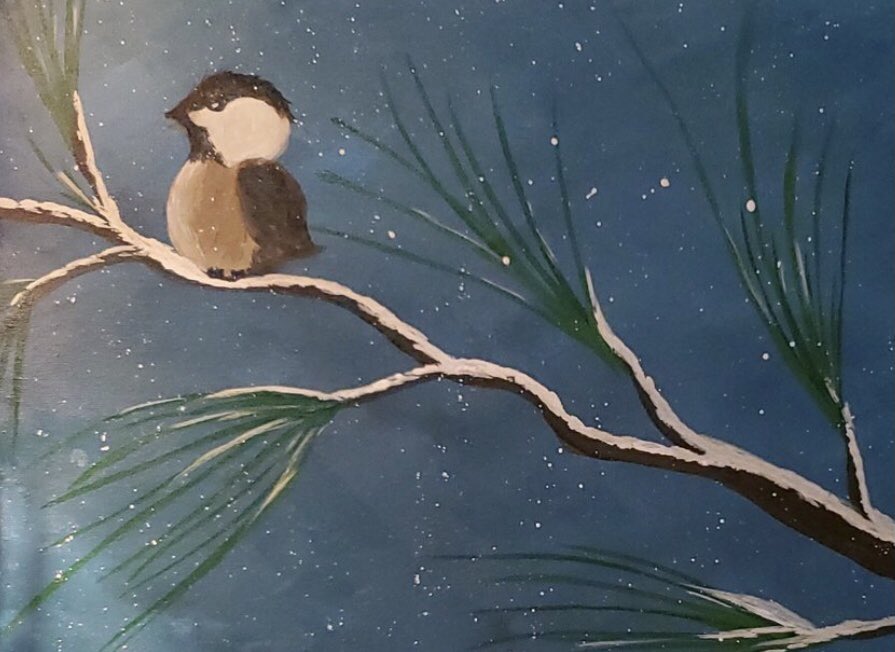 DhkBeau's tweet photo. In Ojibwe our word for chickadee is jigjigaaneshiinh (Vanessa Ominika @nativewomyn, Anishinaabe Artist). https://t.co/7B21B9X9xn