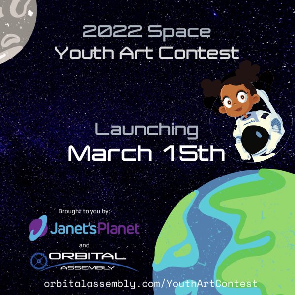 JanetsPlanet's tweet photo. Super excited to announce this #YouthArtContest with @OrbitalAssembly! THERE ARE PRIZES! Go to the website for more details! #orbitalassembly
https://t.co/zscI4po8qS https://t.co/pBIERlBkBU