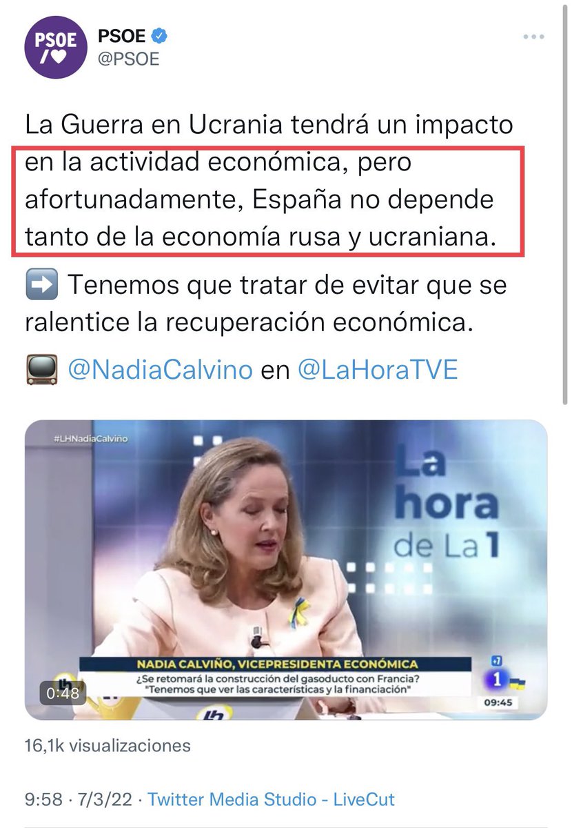 Como puede ser que la cuenta oficial de <a href="/PSOE/">PSOE</a> diga esto y luego <a href="/sanchezcastejon/">Pedro Sánchez</a> nos suelte que la culpa de TODO es de Putin y la guerra… por favor basta ya de mentiras y de aprovecharse de nosotros.