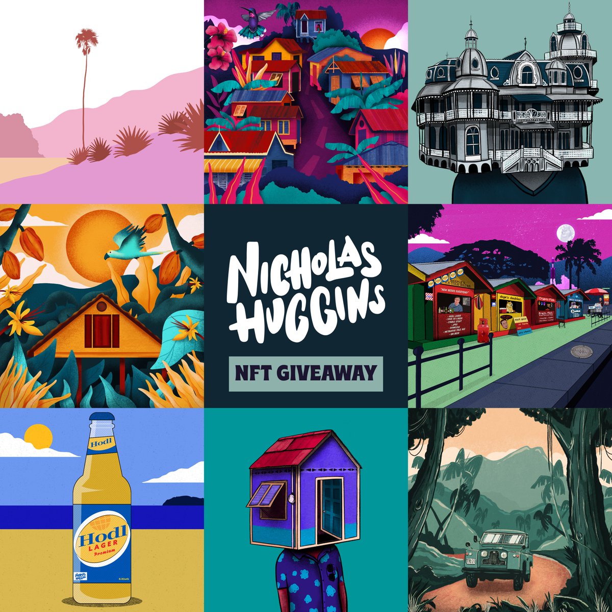 nick_huggins_'s tweet photo. Here's your chance to win a Nicholas Huggins NFT! 

2 lucky winners will walk away with an NFT from The Carnival Metavendors collection.

To enter:
Retweet &amp; Like this post
Follow @nick_huggins_ on twitter

For a bonus entry follow me on Instagram as well -nicholashugginscreative https://t.co/fcoqTNPd7G