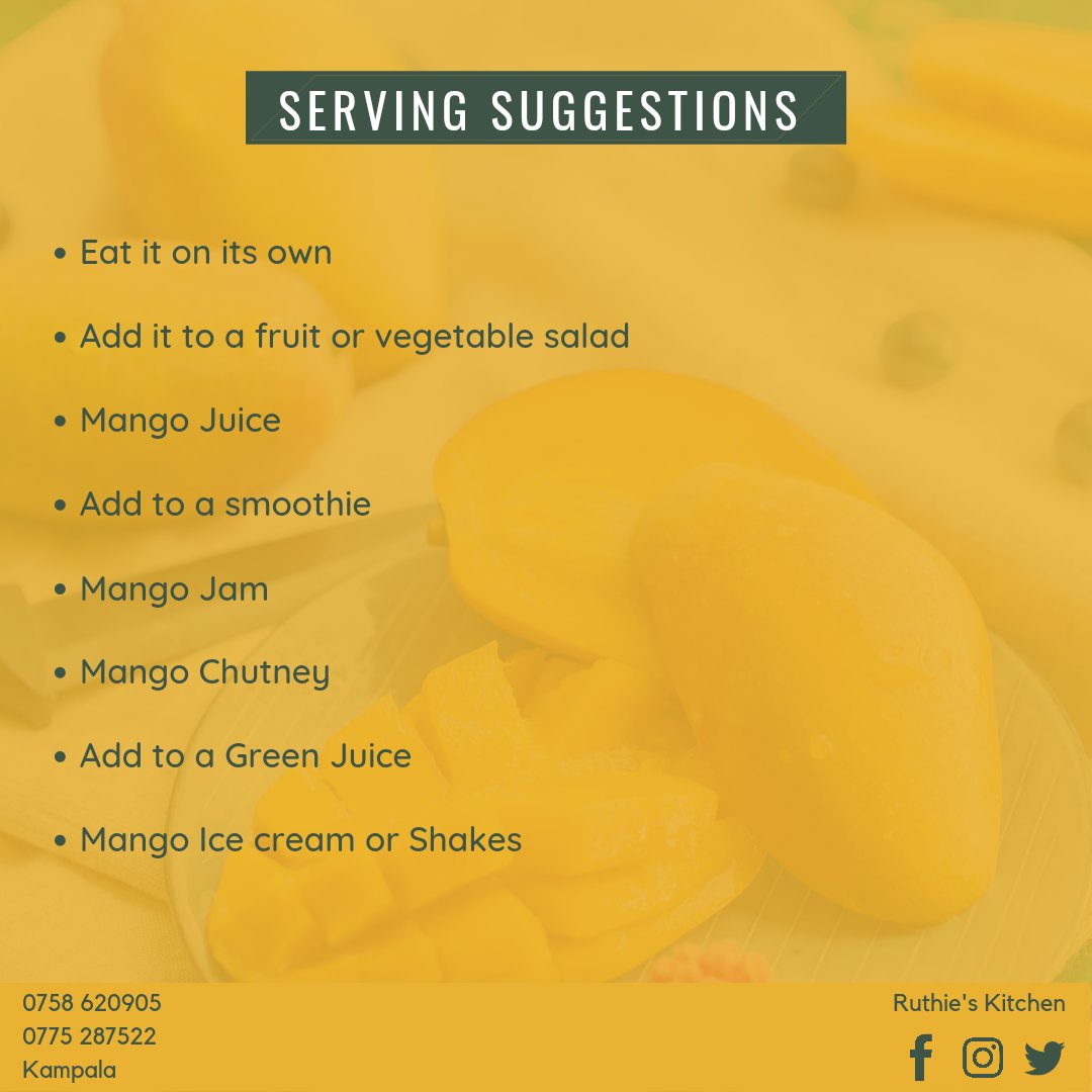 RuthiesKitchen_'s tweet photo. A popular fruit with such great benefits. Be sure to carry one home today.

#RuthiesKitchen #NutriBytes #Mango #MangoFruit https://t.co/PK0ubSxLL1