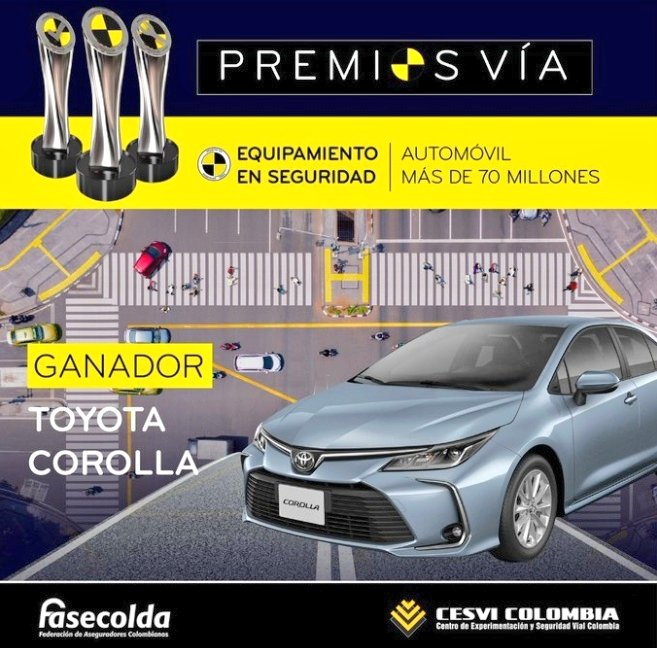Autoextragti's tweet photo. Aquí están todos los galardonados de los #PremiosVia a la seguridad que fueron entregados por @FasecoldaOficia y @CesviColombia Toyota, #Nissan y #Renault se llevaron la mayoría de trofeos: https://t.co/Uq7MaiEvG5 https://t.co/DHOlpY9dEo
