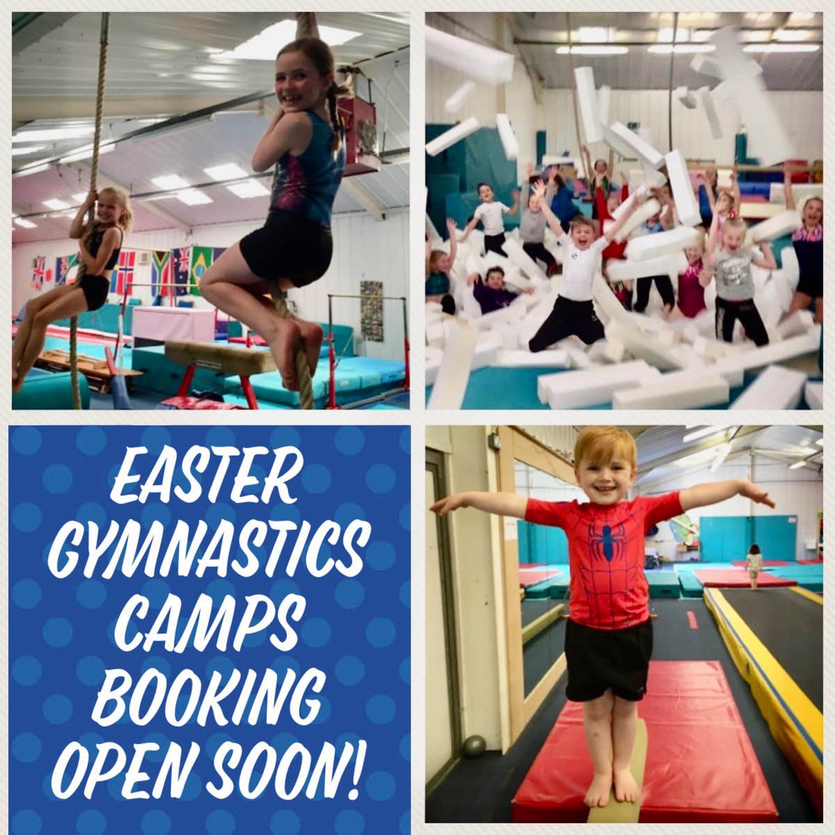 Easter Gymnastics Camps! Booking open soon!! 😃🤸🏼‍♂️