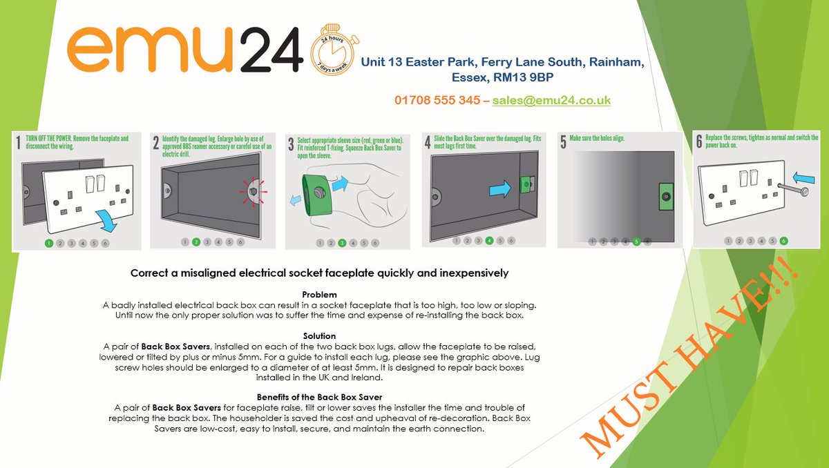 In stock - A #musthave product for any #sparky to keep on the van!

#electricalcontractor #electrician #electrical #electricians #electricalwork 

sales@emu24.co.uk - 01708 555345