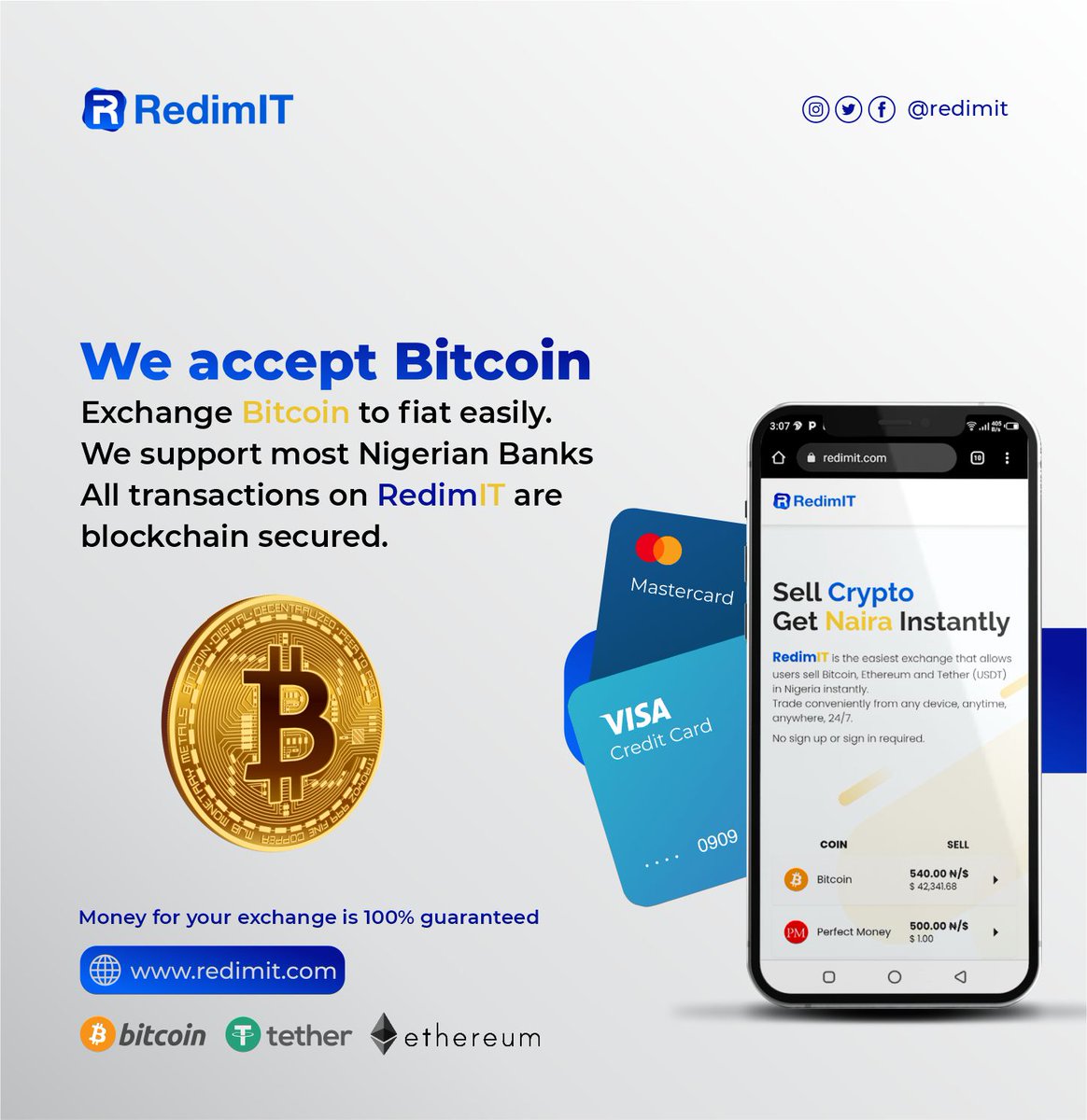RedimitNG's tweet photo. #Goodnews is Here!
#RedimITNG now support all Banks in #Nigeria, with #Blockchain security integration. You don't have to worry about which #Bank to transfer your #Bitcoin. Visit our website to try this new feature. The 

#redimitng #bitcoinexchanger #ethereum https://t.co/ALvKoaXJ9s