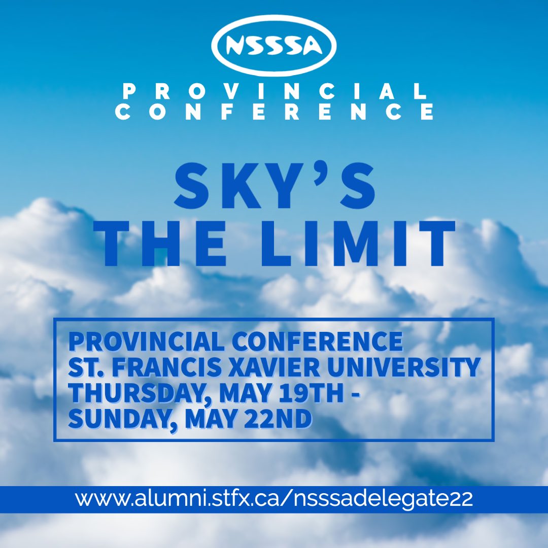 NSSSA's tweet image. 🎉🎉Introducing our IN-PERSON provincial conference: Sky’s The Limit 2022🎉🎉 The Early Bird price of ONLY $200 ends March 26th and Registration closes on April 30th so make sure you register for this amazing leadership conference ASAP!! Check back for more information!!