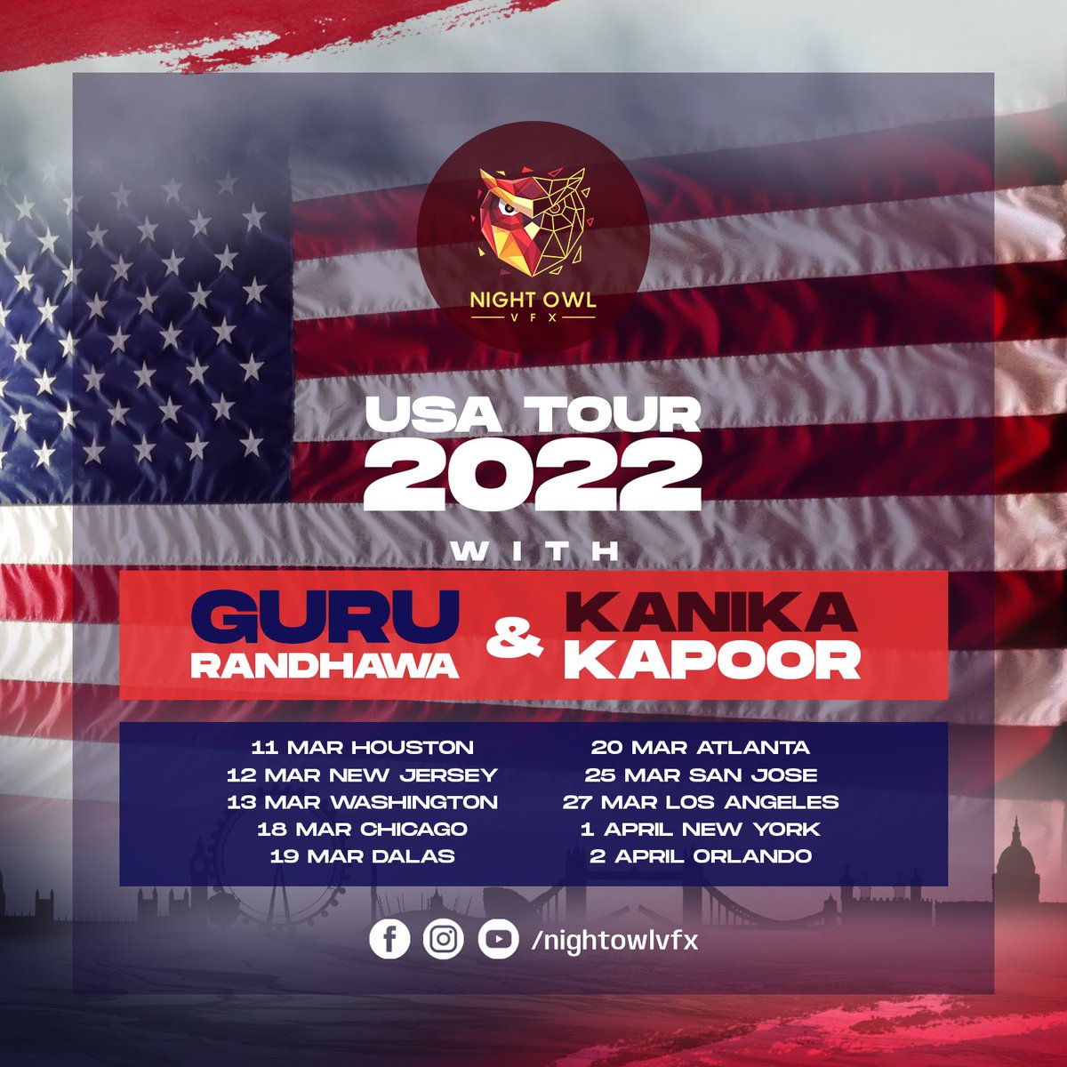 vishalcreator23's tweet photo. My Company @NightOwlVFX_ on USA Tour With @GuruOfficial &amp; @TheKanikakapoor 
.
.
.
#usatour #GuruRandhawa #kanikakapoor https://t.co/SNVLQ9nKqP