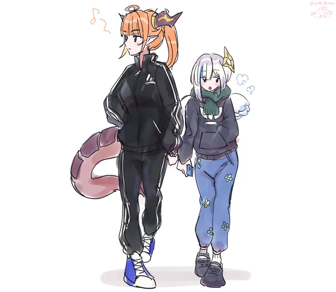 #かなたーと #みかじ絵 #かなココ
冬の散歩💫🐉 