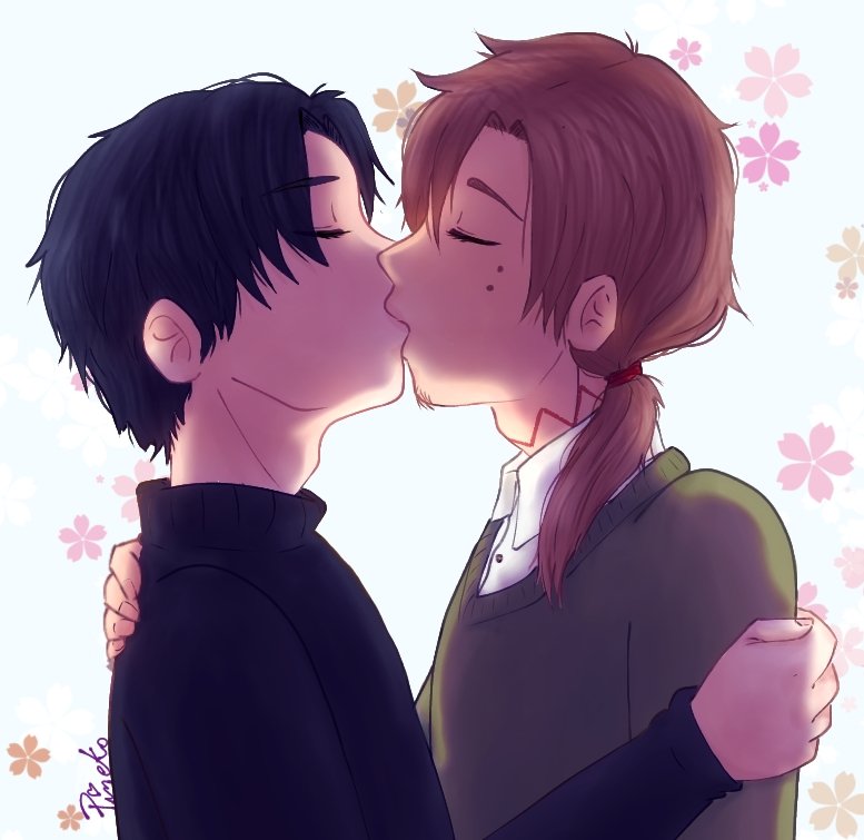 Pineko_000's tweet photo. Ideas that appear from conversations in discord (the idea is not mine)
Poor Geno, the kiss caught him off guard xD
In case it is not clear they are Geno, Reaper and Blard (from @Manuru_15) human version
#genosans #reapersans #blardsans #blaper #desertdeath #undertaleau https://t.co/EOhoQghzXA