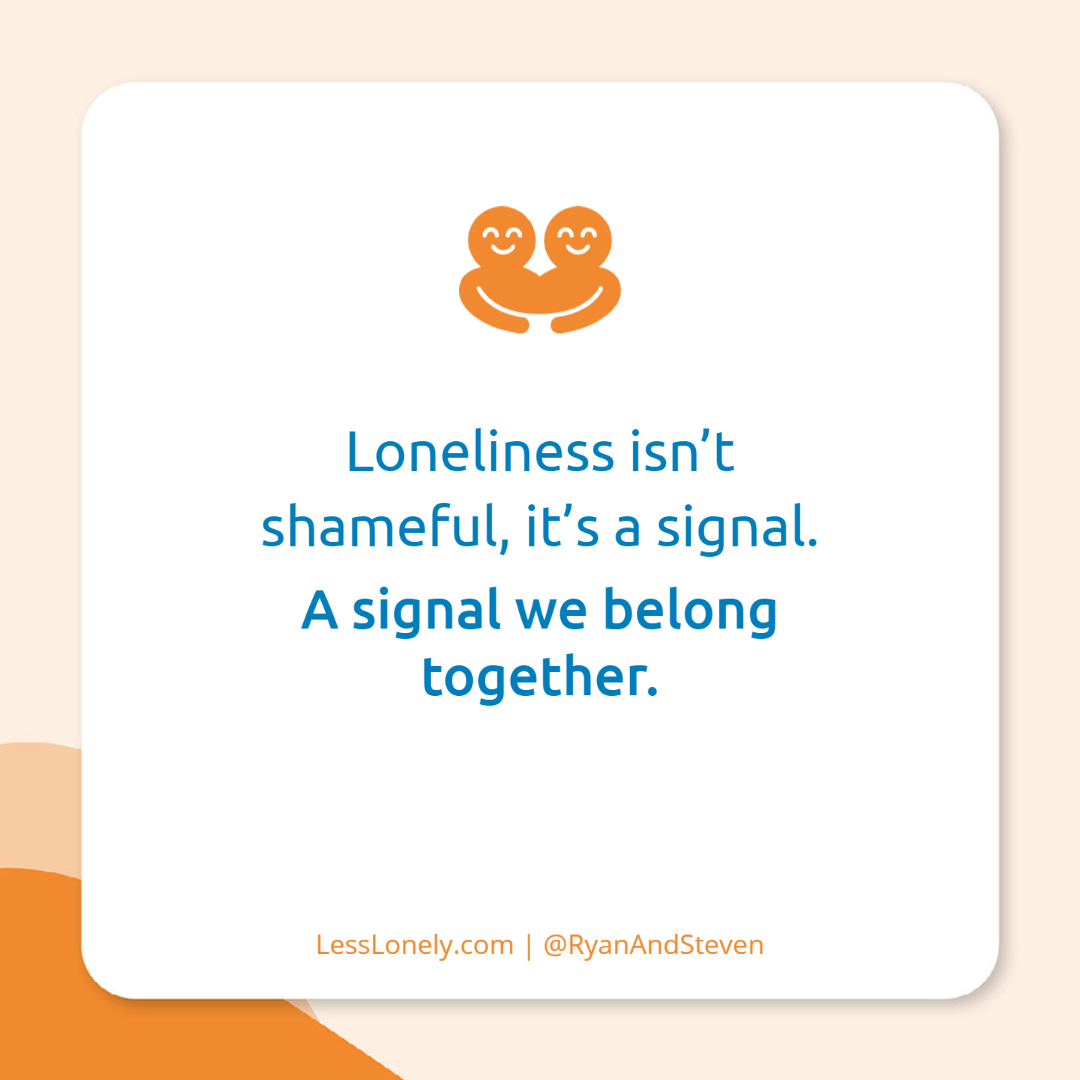 RyanAndSteven's tweet photo. Loneliness is a universal human condition. Time to treat it as such and shroud it in shame no more.
#loneliness #mentalhealth #connection #belonging #wellbeing #wellness #humanconnection #inclusion #book #connectable #lesslonely https://t.co/TNBEfD6CEv