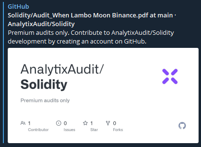 LamboBinance's tweet photo. Join When Lambo Moon Binance! Audit done by Analytics! #audit #presales #Airdrop #moondrop https://t.co/mHT7BNq5YM