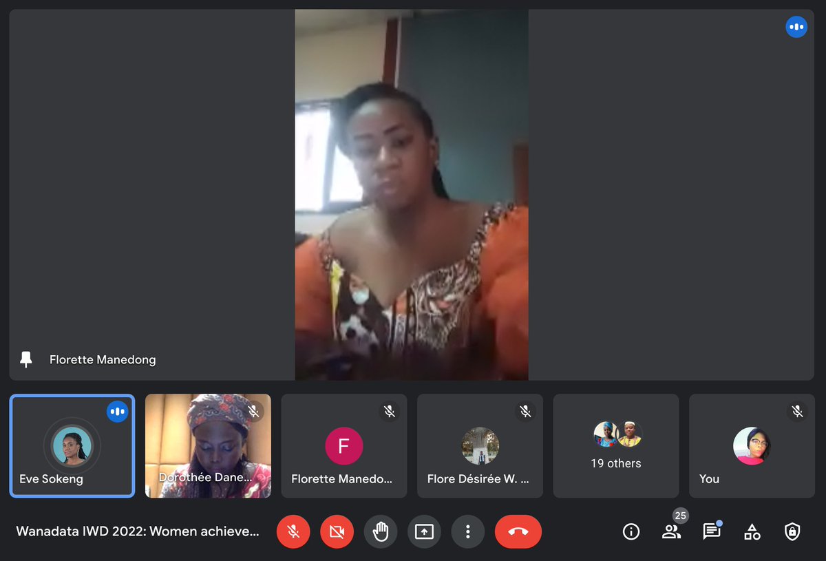 Aujourd'hui <a href="/dorothydaf/">Dorothée Danedjo Fouba</a> et <a href="/maneflora/">Florette MANEDONG</a>  partagent leur expériences avec nous lors de notre célébration du #JIF.
#briserlesprejuges #IWD2022 #WanaData <a href="/Code4Africa/">Code for Africa</a>