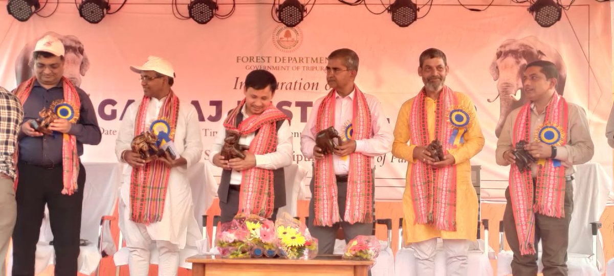 RebatiTripura's tweet photo. It was my honour to be part of the inaugural event of Gajraj Festival in Amarpur.

An initiative by Department of Forest (GoT) focusing the Wildlife, specially elephant's.

Hon'ble MLA Shri Ranjit Das,Dr. DK Sharma(IFS),PCCF and other officials were present
#GajrajFestival https://t.co/RG5NKfKD8a