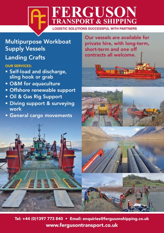 For all enquiries and further information, please contact our shipping team: enquires@fergusonshipping.co.uk / 01397 773 840

fergusontransport.co.uk 

#MarineServices #Aquaculture #Workboats #LandingCraft #SupplyVessels #CargoMovements