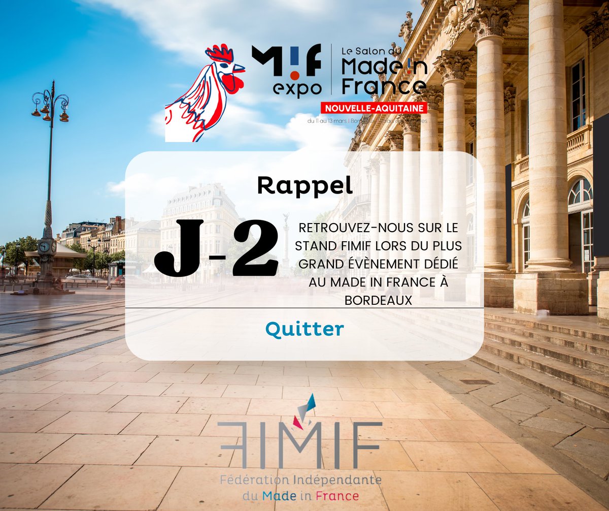 Fimif_fr's tweet photo. [J - 2 MIF EXPO BORDEAUX ]
Rdv au stand D04
📍 Au Palais des Congrès, Avenue Jean-Gabriel Domergue, 33300 Bordeaux
📅 Du 11 au 13 mars 2022
🎲 Au programme : ateliers discussions, jeux, distribution de cartes postales
💌 https://t.co/dEdZTN2ZsY https://t.co/mPzmEdcpnK
