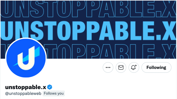 unstoppableweb's tweet photo. gm fam, how do you like our new Twitter header? 👀

Fill in this form to get your own personalized one to match your Twitter UD name: https://t.co/jCsCBlGLSD 

Limiting this to the first 200 people so our designer doesn't quit. 😂 https://t.co/ozWog3Zi3y