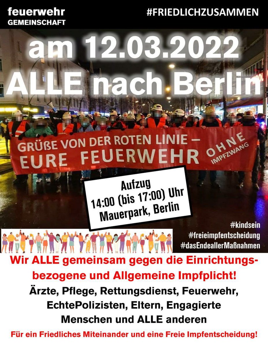 lawracks's tweet image. Wir müssen jetzt weitermachen! #friedlichzusammen am Samstag 12.03.2022 in #Berln um 14:00 im #Mauerpark gg die #Impfpflicht 
Bitte teilen! und evtl. kommen Sie auch? 
Wir würden uns sehr freuen!