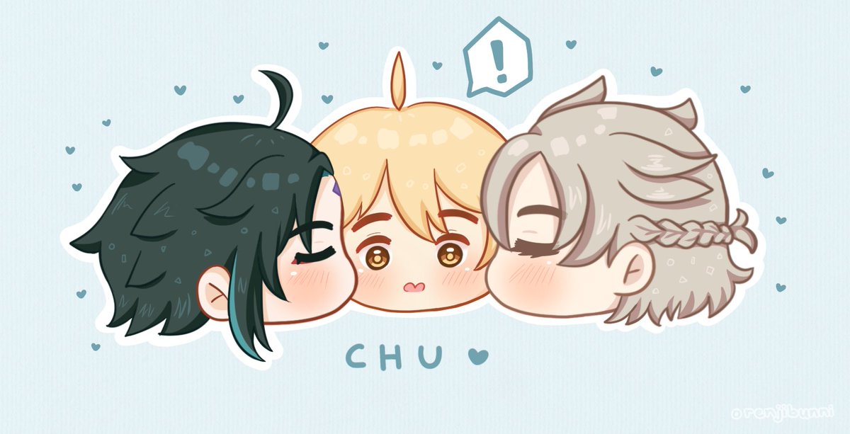 orenjibunni's tweet photo. I had sudden urge to make them chu 👹🌤🌟
#GenshinImpact #原神 #xiao #albedo #aether #xiaobether https://t.co/aqhEI2y3T0
