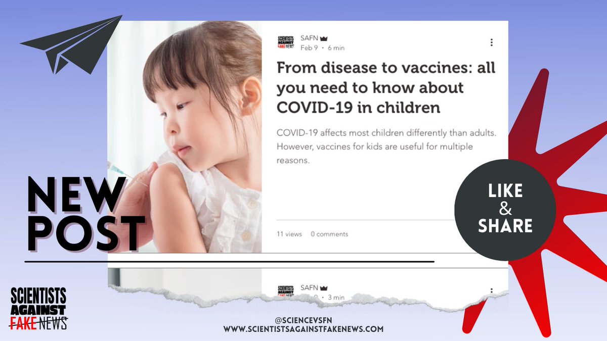 ScienceVsFN's tweet photo. New post on SAFN website! #newpost #vaccine #children https://t.co/E60CRqYGtl