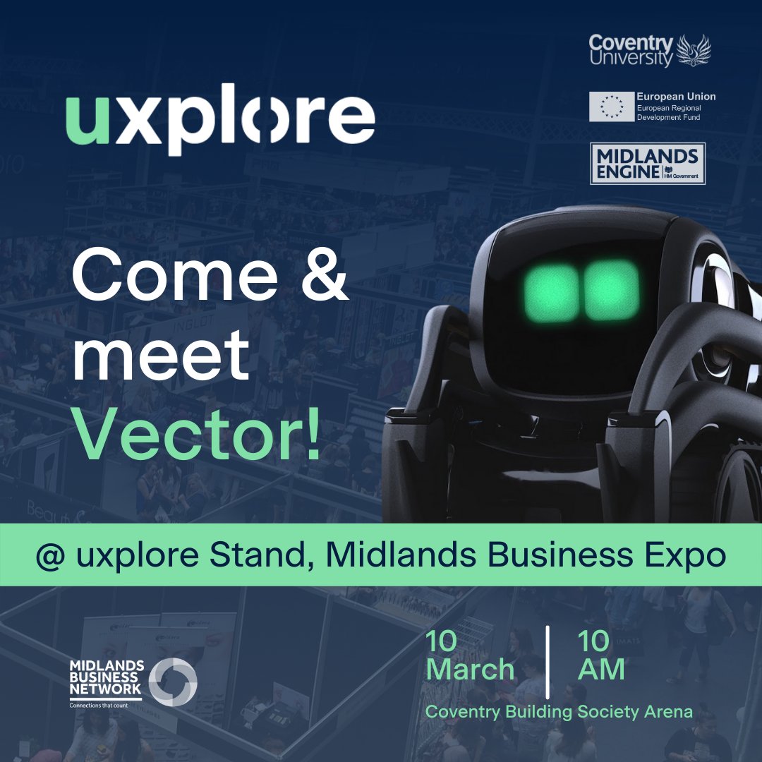 Pop by our stand at the Midlands Business Expo tomorrow to meet #Vector by Anki! The Social Media sensation will be showing off the power of connectivity and inspiring ideas of how you can implement connectivity in your product development.

 tinyurl.com/4fjcnp9b

#MBNEXPO22