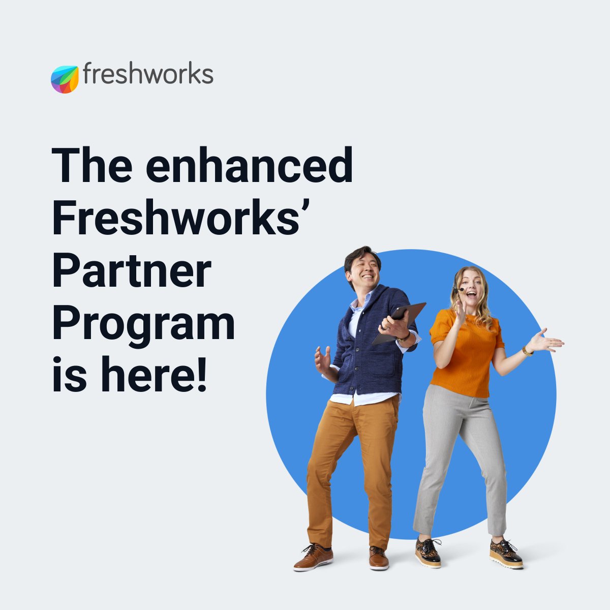 FreshworksInc's tweet photo. Freshworks is revamping its Partner Program to take partner experience and systems to the next level!

Our new and improved partner ecosystem will help drive critical solutions, discover new opportunities, and accelerate digital growth.

Know more here: https://t.co/AO25Jb3KO1 https://t.co/LGw4f0iCck