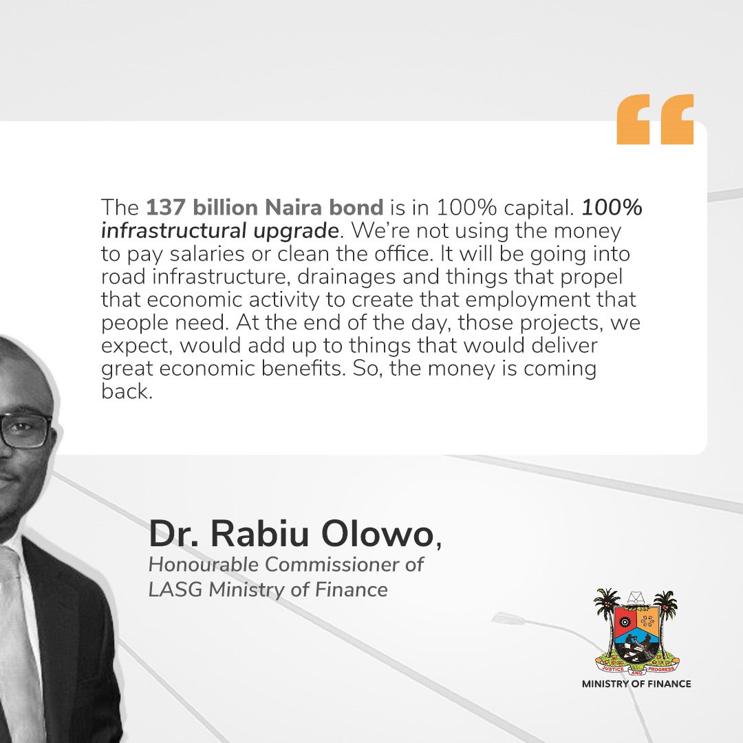 lasgfinance's tweet photo. “What Lagos needs is much more than what we can get in Internally Generated Revenue at this time.”

@jidesanwoolu @followlasg 

1/2 https://t.co/DvwgusYf41