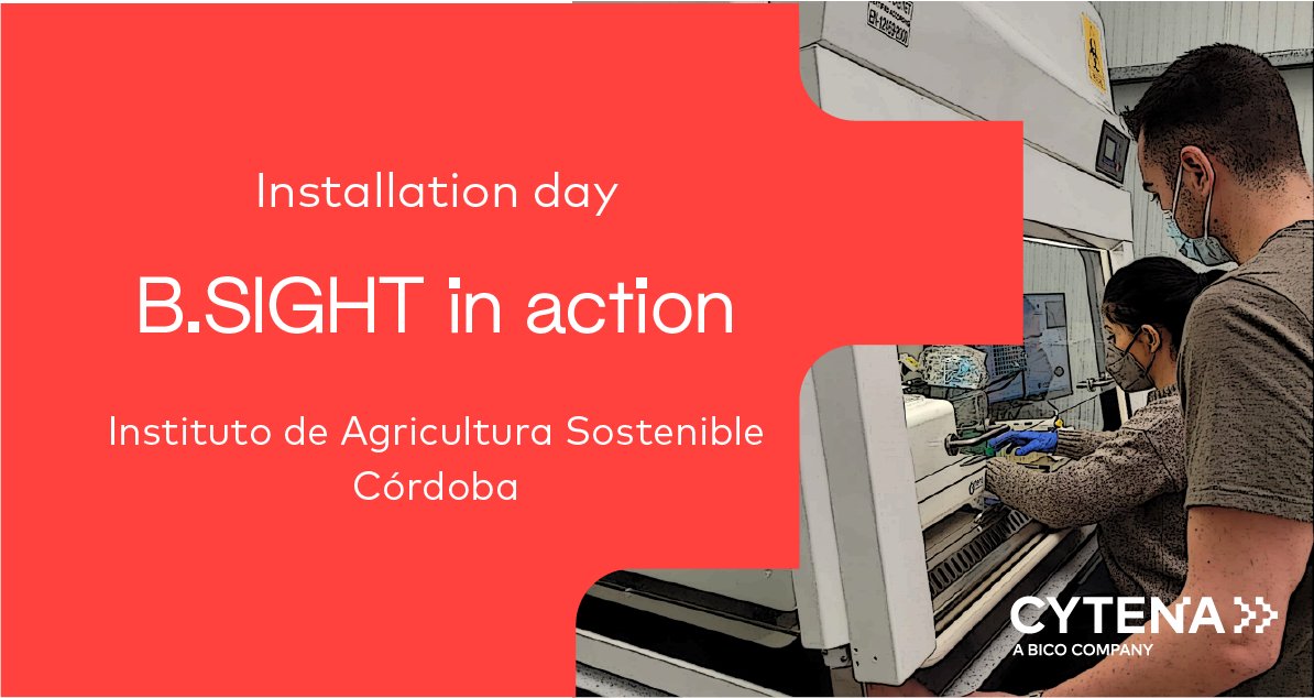cytena's tweet photo. Our first B.SIGHT in Spain is in action today! Manuel and Carmen from Blanca Landa del Castillo Lab at the IAS in Cordoba are dispensing xylem from olive tree infected by Xylella Fastidiosa.
https://t.co/qU5FAKLp6Q 
#BSIGHT #soilmicrobiome #microorganism #diseasecontrol https://t.co/gj6QIL2OrP
