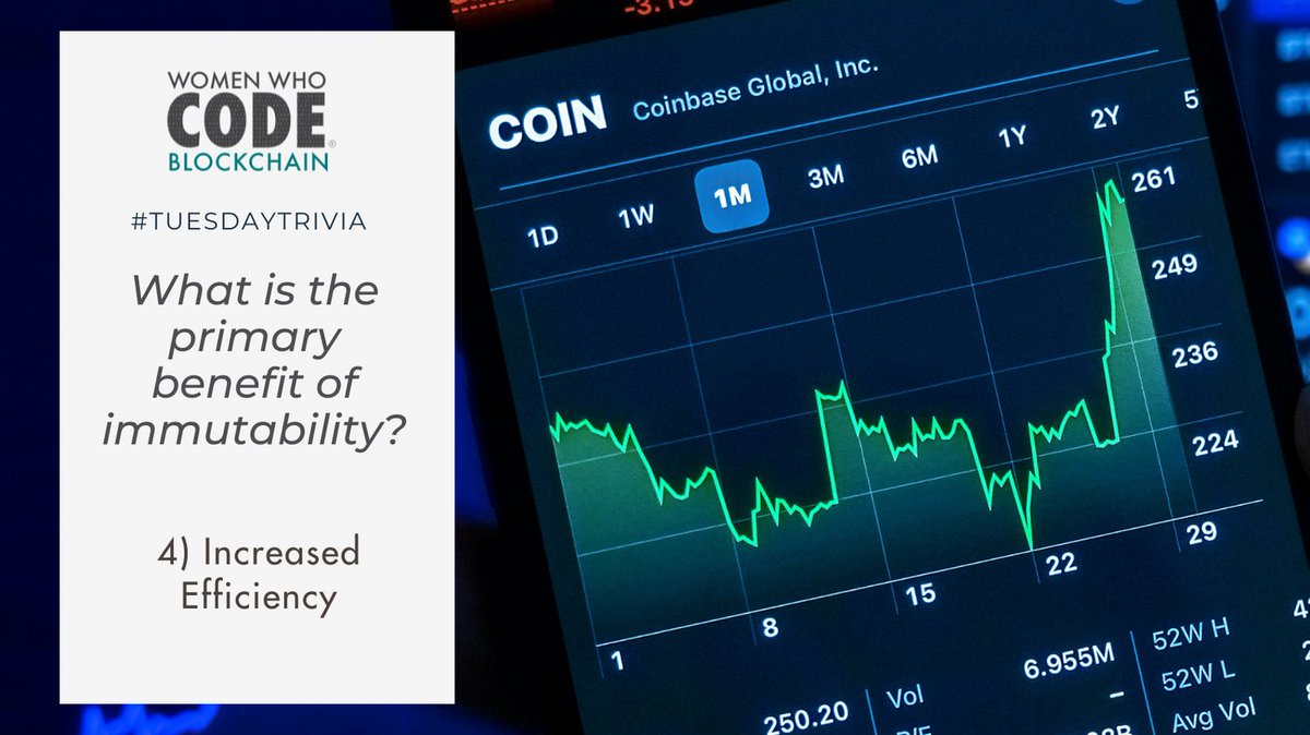 WWCodeEmerging's tweet photo. And the answer is: 4) Increased Efficiency
#Blockchain #WomenWhoCode #WomenWhoCodeBlockchain #cryptocurrency #womenintech #immutable https://t.co/Ci2H8HPFs9