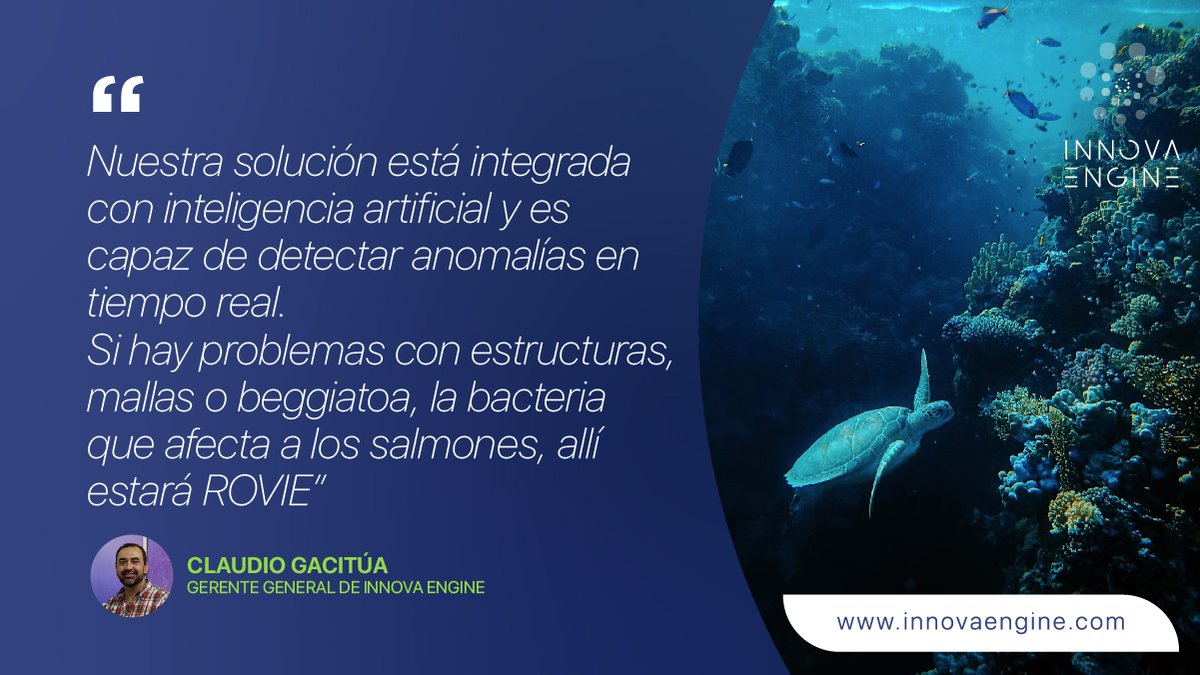 InnovaEngine's tweet image. 🐟 La semana pasada presentamos #ROVIE, nuestro #robot que resuelve numerosos problemas de la industria acuícola, en @AquaSurChile la feria más importante del hemisferio sur sobre el tema.

+ info aquí aqua-sur.cl/presentaran-en…
#tecnologia #innovacion #emprendimiento #robotica