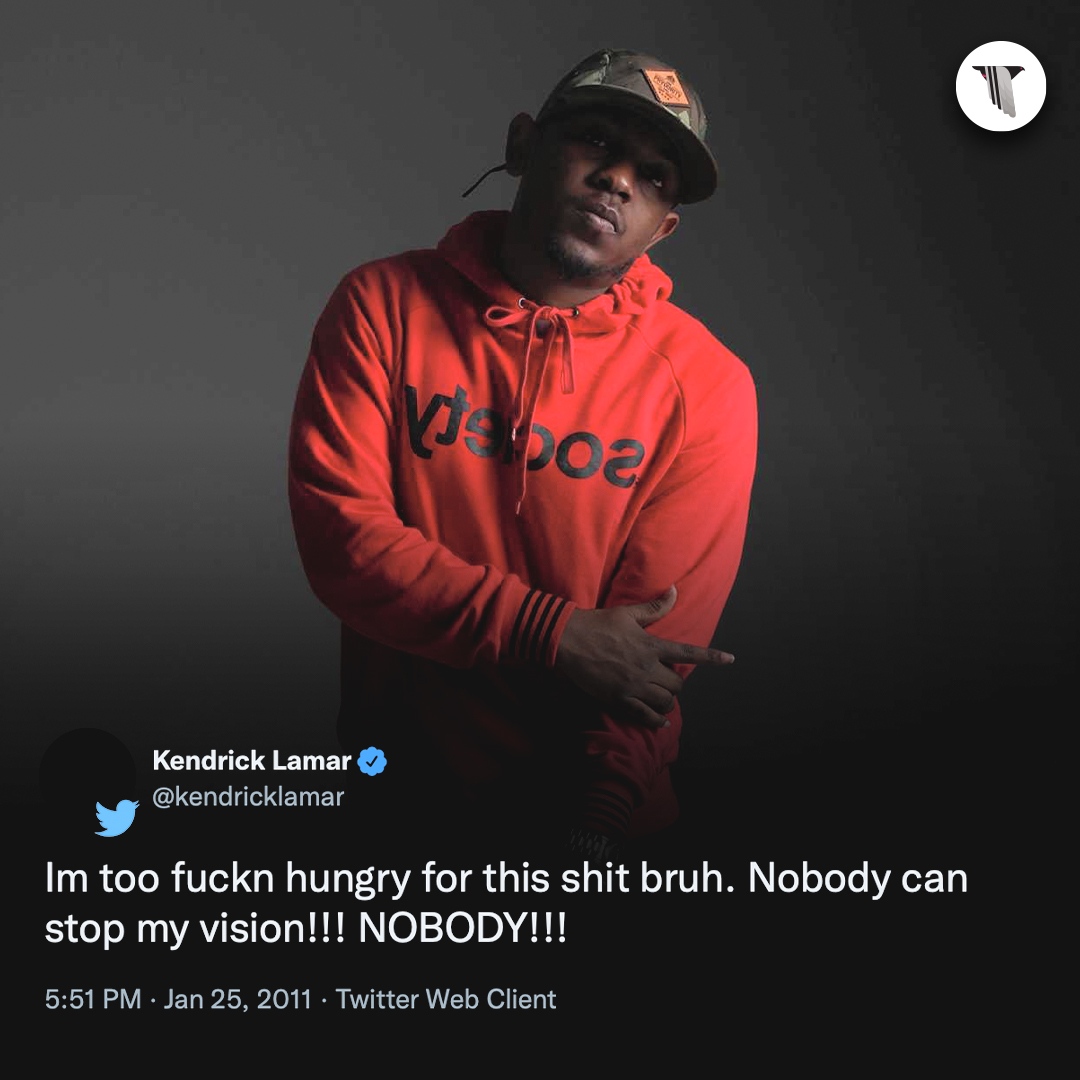 PigsAndPlans's tweet photo. Kendrick Lamar tweets, circa 2010-2011. Keep going. https://t.co/2XkhBij8ax