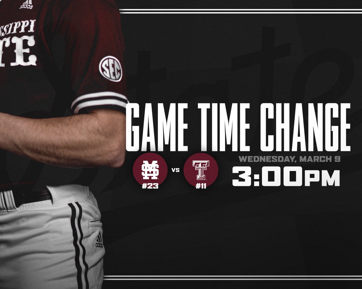 HailStateBB's tweet image. 🚨 𝗦𝗖𝗛𝗘𝗗𝗨𝗟𝗘 𝗨𝗣𝗗𝗔𝗧𝗘 ⤵️

Today's game between the Diamond Dawgs and Red Raiders has been moved up to a 3 p.m. first pitch at MGM Park due to inclement weather in the area.