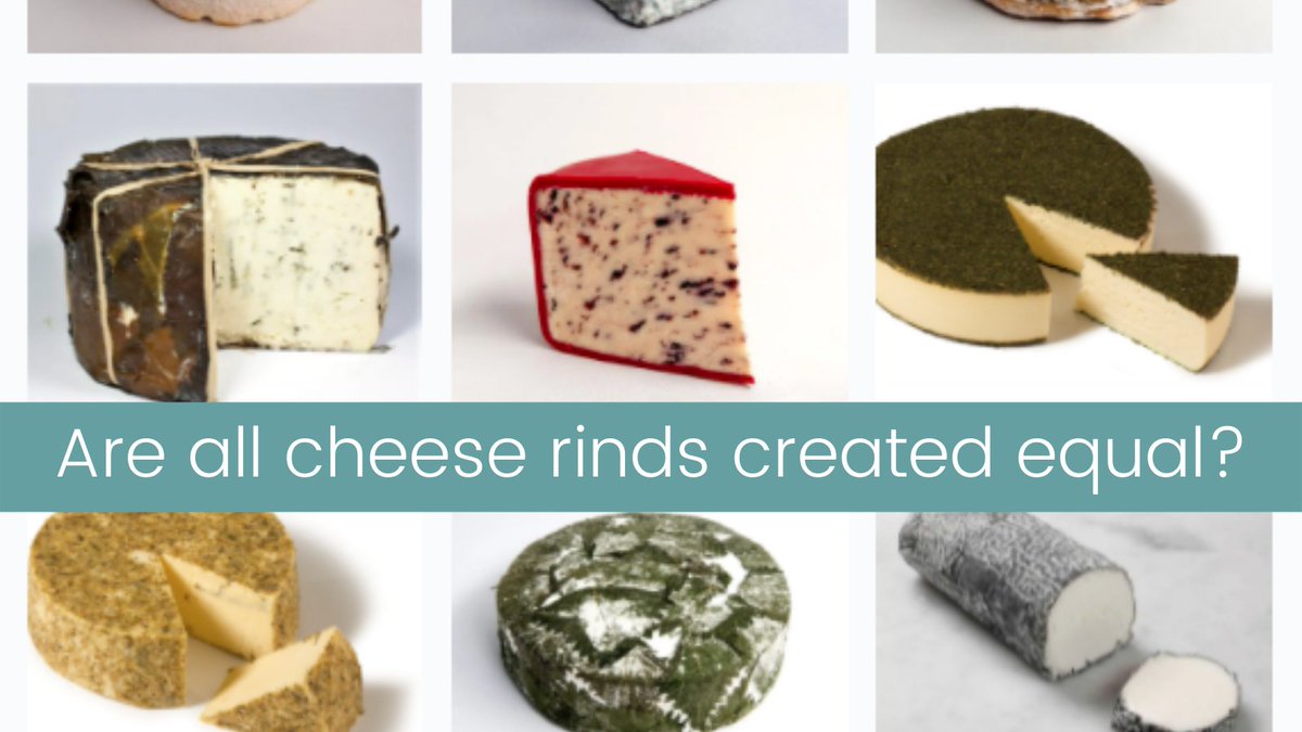 cheese_academy's tweet photo. Are all cheese rinds created equal? From a gnarled Langres to a bloomy Brie. A washed Epoisse to an ash-clad goats log. Let our cheese aficionado Rachel explain more about the interesting world of cheese rinds. https://t.co/G4TyIpJfWZ #cheese #rinds #cheeselove #foodblogger #food https://t.co/DtnT087tiy