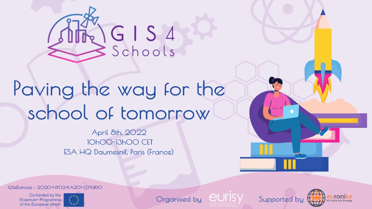 GIS_4_Schools's tweet photo. Don't miss the opportunity to join the event #GIS4Schools:Paving the way for the school of tomorrow! Register here today👉👉 https://t.co/BcSIp94s71
#climatechange #STEAM #ErasmusPlus #KA201 https://t.co/k7FSVoXjfw