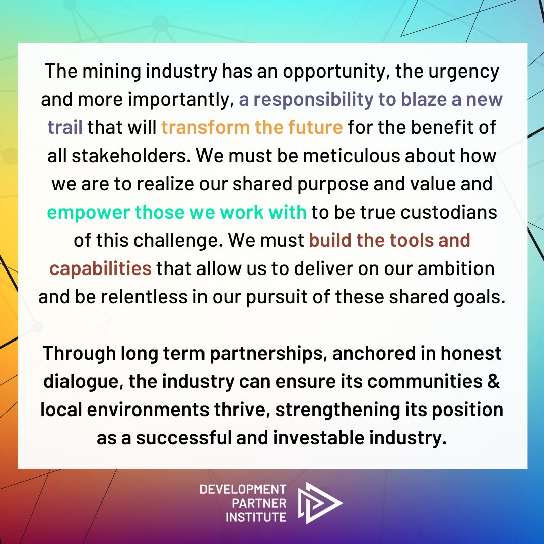 Can mining find innovative solutions to the challenges that it faces and meaningfully collaborate to contribute to the countries &amp; communities within which it works? 

Learn more about what this could look like through the Development Partner Framework: bit.ly/38EnJQ0