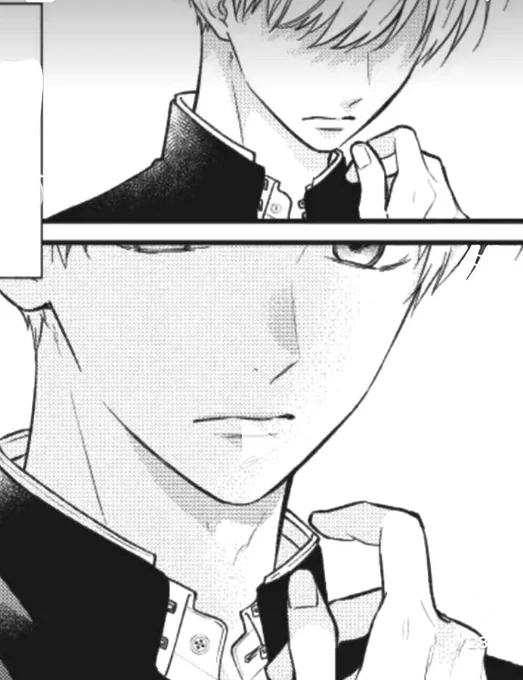 i really love how the manga artist draw their character half face like this 😳 
