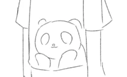 すぐ描くわけではない立ち絵の服考えてたときに産まれた謎の頬杖パンダ 