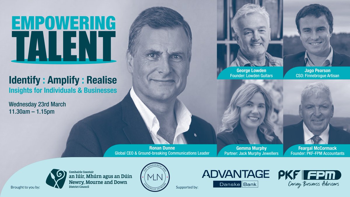 MLN_NI's tweet photo. Join us for our latest virtual event entitled '#Empowering #Talent' providing insights for both individuals and businesses on Weds 23rd March, 11.30am -1.15pm.
This event is one not to be missed. 

Book your free virtual place at: https://t.co/zmlIP4KOEY https://t.co/CDneXjSfTn