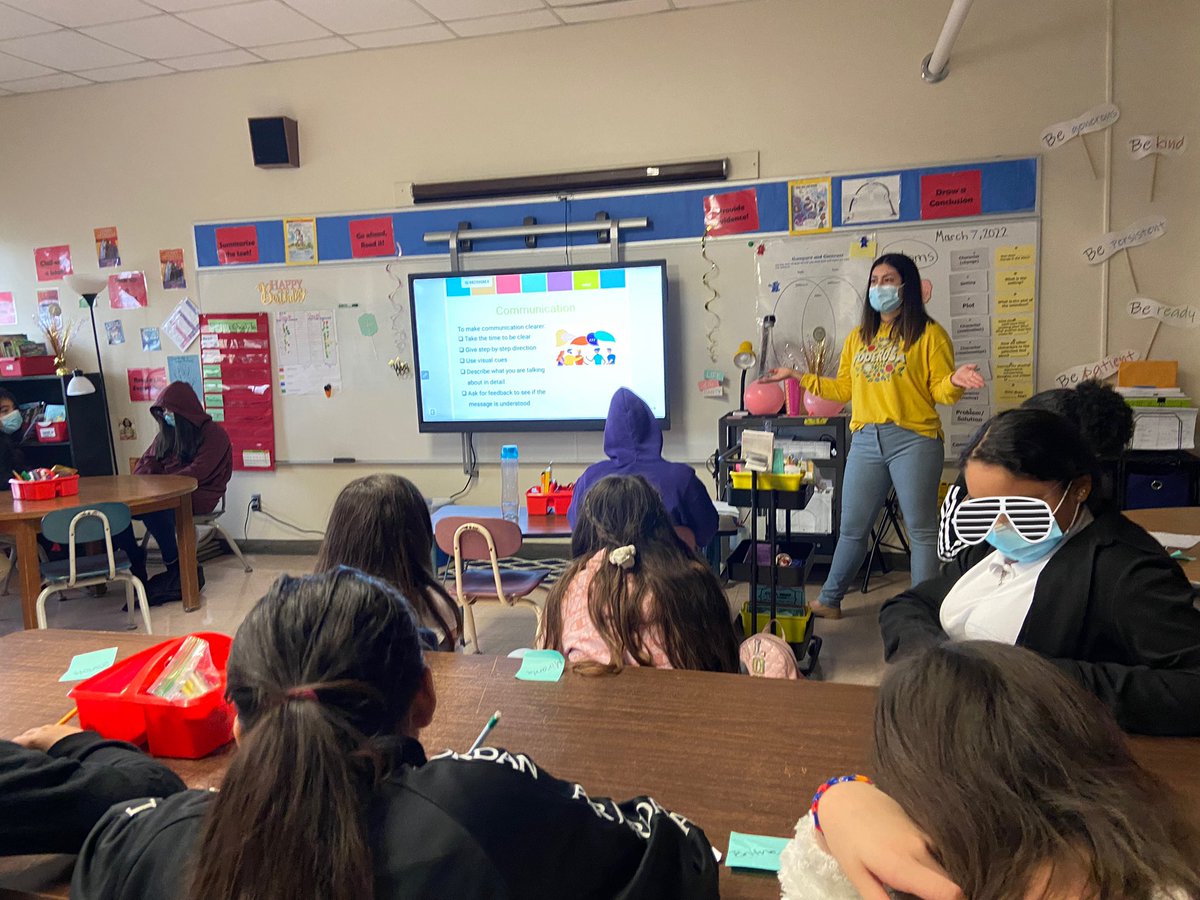 StarDeLuca90's tweet photo. Thank You to the @TheWomensFund for joining us Monthly @HisdOates! Our 5th grade girls learned about #communication adding new tools to their toolbox to help them navigate relationships with others. https://t.co/7jYRE5voFN