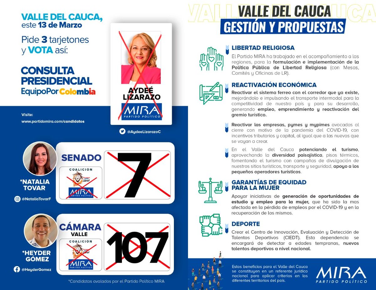 LauraTo14472452's tweet photo. #AydeeMeRepresenta porque ofrece iniciativas para la inclusión de las mujeres en muchos ámbitos como en el laboral y político🤝😊🙋🏾‍♀️

@AydeeLizarazoc @PartidoMIRA @NataliaTovarF @HeyderGomez @guillerminamira https://t.co/I2VHEnCmsB