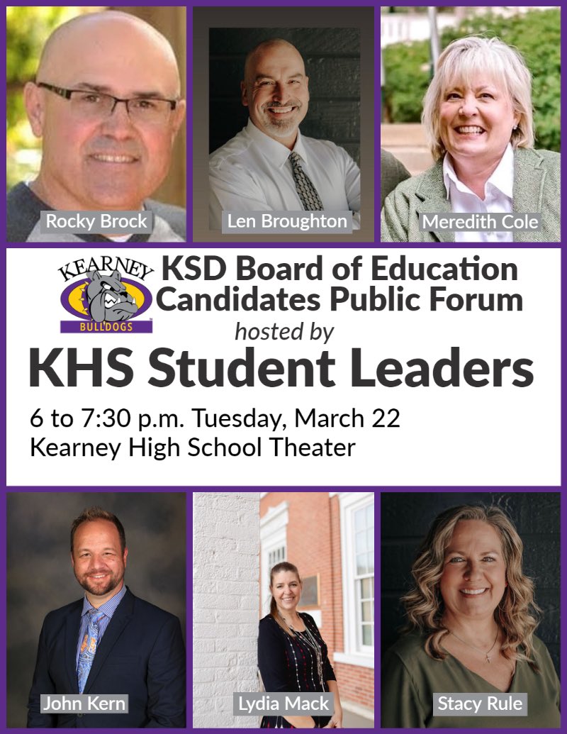 Please join us at KHS on Tuesday, March 22nd for a student led BOE candidate public forum from 6 pm to 7:30 pm! #TeamUpKSD