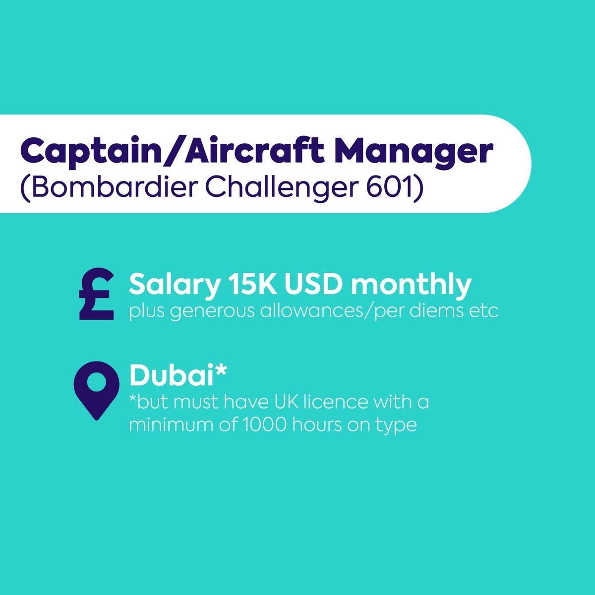 intlMCG's tweet photo. We are recruiting for a Captain/Aircraft Manager (Bombardier Challenger 601).
👇 See full details below
📨 Email elizabeth@mcginternational.com with your CV to apply

#aviationjobs #aviation https://t.co/zi24zcxJaa