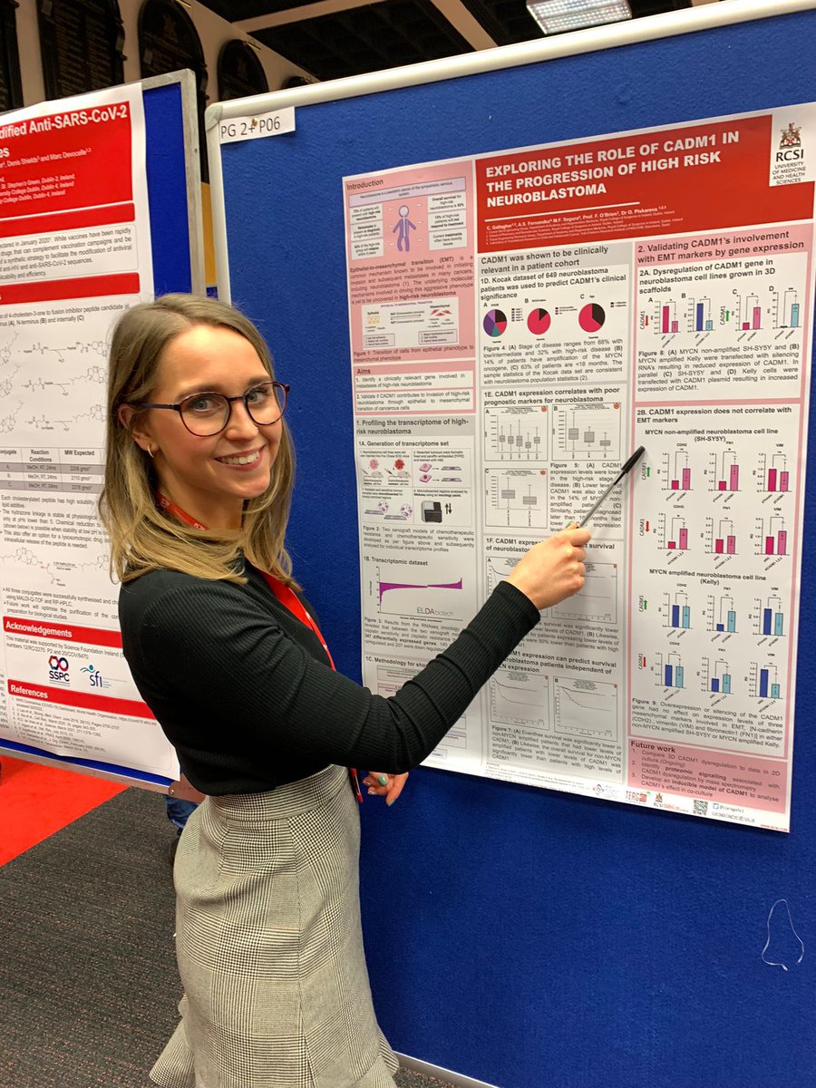 CancerBioengRG's tweet photo. Our group was out in force at the lunchtime poster sessions 👏 please stop by one of our researchers in the afternoon session to learn more about our work in #neuroblastoma 

@RCSI_Irl @NeuroblastomaUK @CFNCRF @CMRF_Crumlin @RCSIPharmBioMol @TissueEngDublin @RCSI_postgrad https://t.co/cquoxZWgMA