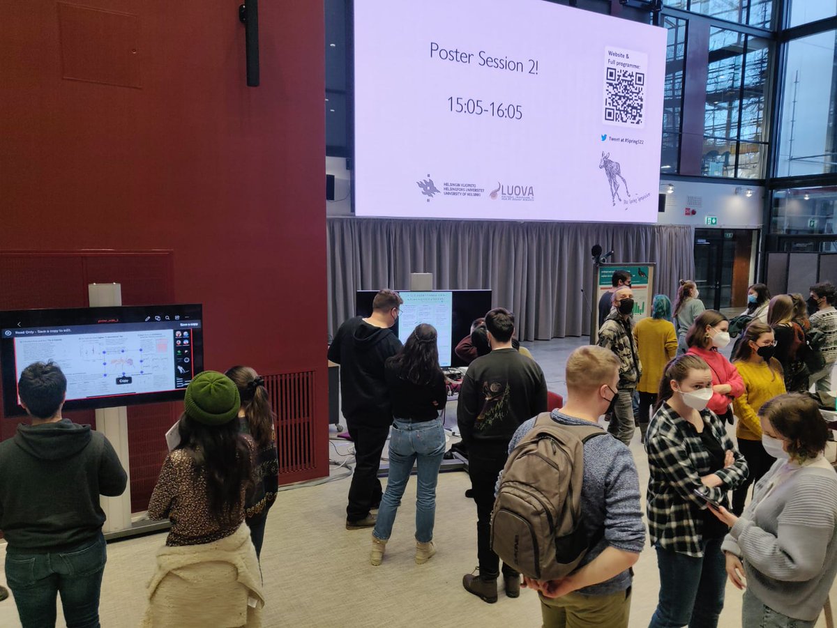 springsymposium's tweet photo. Final #poster session of the #symposium underway! Excellent digital and printed posters from all the #student presenters. #SpringS22 https://t.co/4ltjbPFFDN